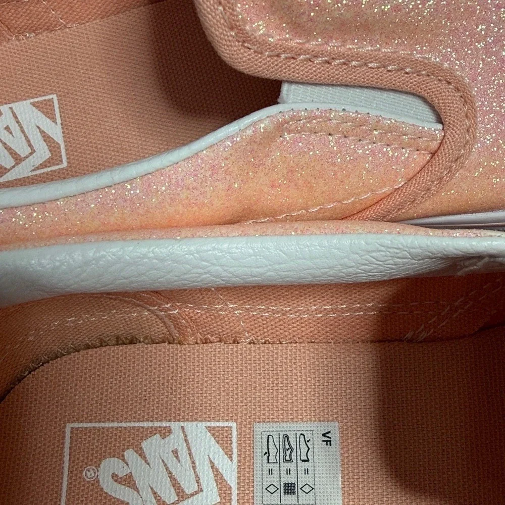 Vans Kids Sparkly Peach Slip-On Sneakers New‎ without box